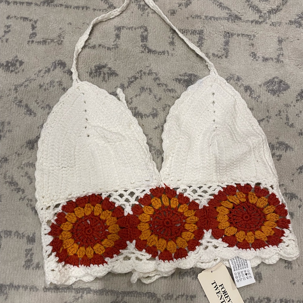 White Bohemian Crochet Halter